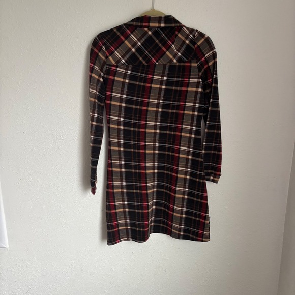 Papillon Plaid Dress Career‎ Casual Long Sleeve Pockets - Picture 2 of 6